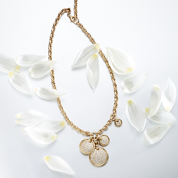 18K Pavé Diamond Pendants on Rolo Necklace